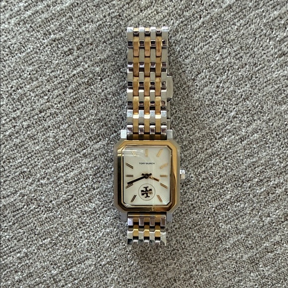 Tory Burch Robinson Two-Tone Rectangular Watch - Picture 5 of 6
